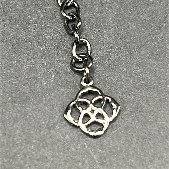 Kendra Scott Elisa Gun Metal Necklace with Silver Stone - Picture 2 of 9